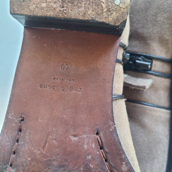 Rag & Bone 'Aston' Taupe Brown Suede Ankle Booties EU Size 40 - Picture 12 of 12